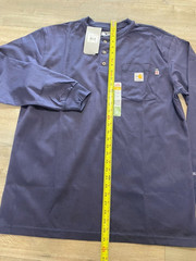 Carhartt Force FR Mens L Navy Blue Flame Resistant Long Sleeve Cat2 Pocket
