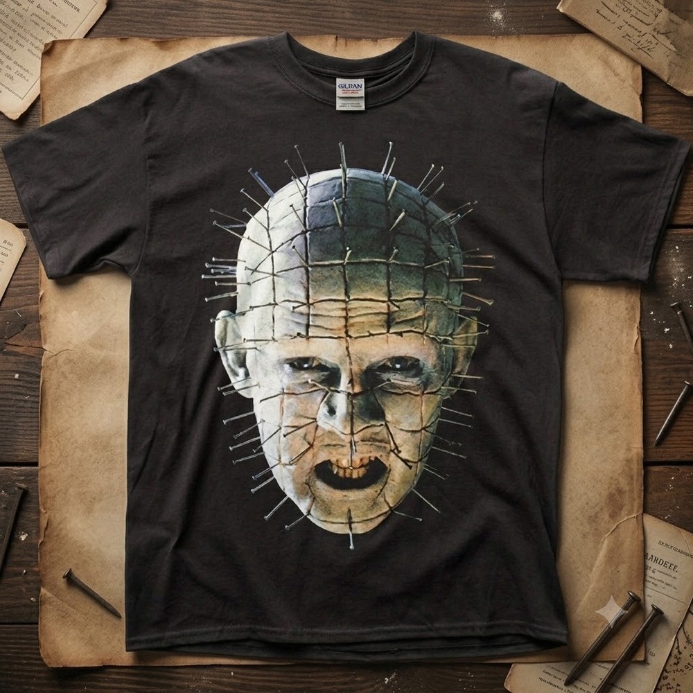 HOT!!! Hellraiser Pinhead Black Mens Classic Horror Graphic Unisex T-shirt