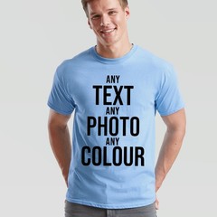 Custom Print Personalised Unisex Tshirt Customise Text Or Photo