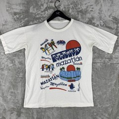 Vintage Destination Location Mazatlan Mexico Single Stitch White Mens Large 90s