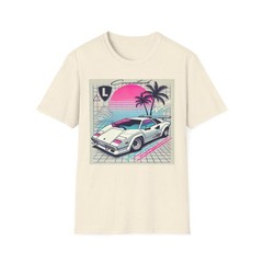 Countach Retro 80s 90s Vaporwave Neon Sunset Palm Tree T-Shirt