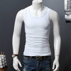Men’s Solid Color Sleeveless U-Neck Tank Top for Gym Fitness and Training