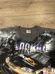 Nascar AOP Denny Hamlin Vintage Y2K Fed Ex Racing Streetwear Rare Tee Size XL
