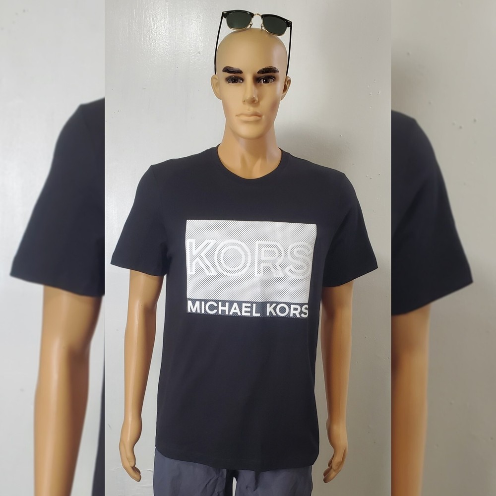 MICHAEL KORS AUTHENTIC TSHIRT MEN’S SHORT SLEEVE CREW NECK SIZE L SQUARE 3D LOGO