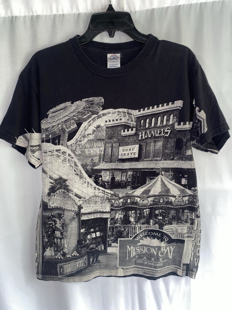 Vtg Mission Bay Park San Diego California All Over Print AOP T Shirt Medium