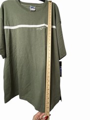 Reebok Men’s XL Green White Striped Logo T-Shirt Crew Neck NWT