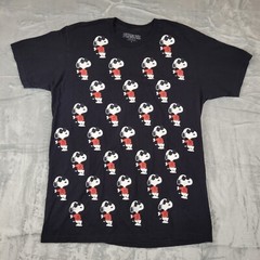 Snoopy Joe Cool Peanuts Shirt Adult L Black Red White All Over Print 100% Cotton