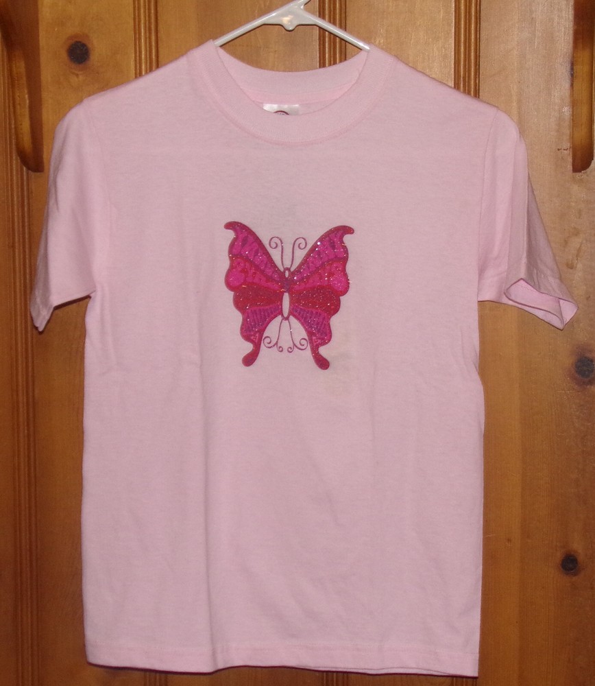 NO BRAND DESIGNER T-SHIRT WITH BUTTERFLY