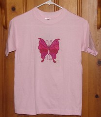 NO BRAND DESIGNER T-SHIRT WITH BUTTERFLY