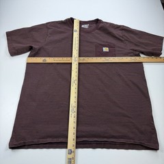 Carhartt Shirt Mens 2XL XXl REd Striped Crew Neck Original Fit Pockets