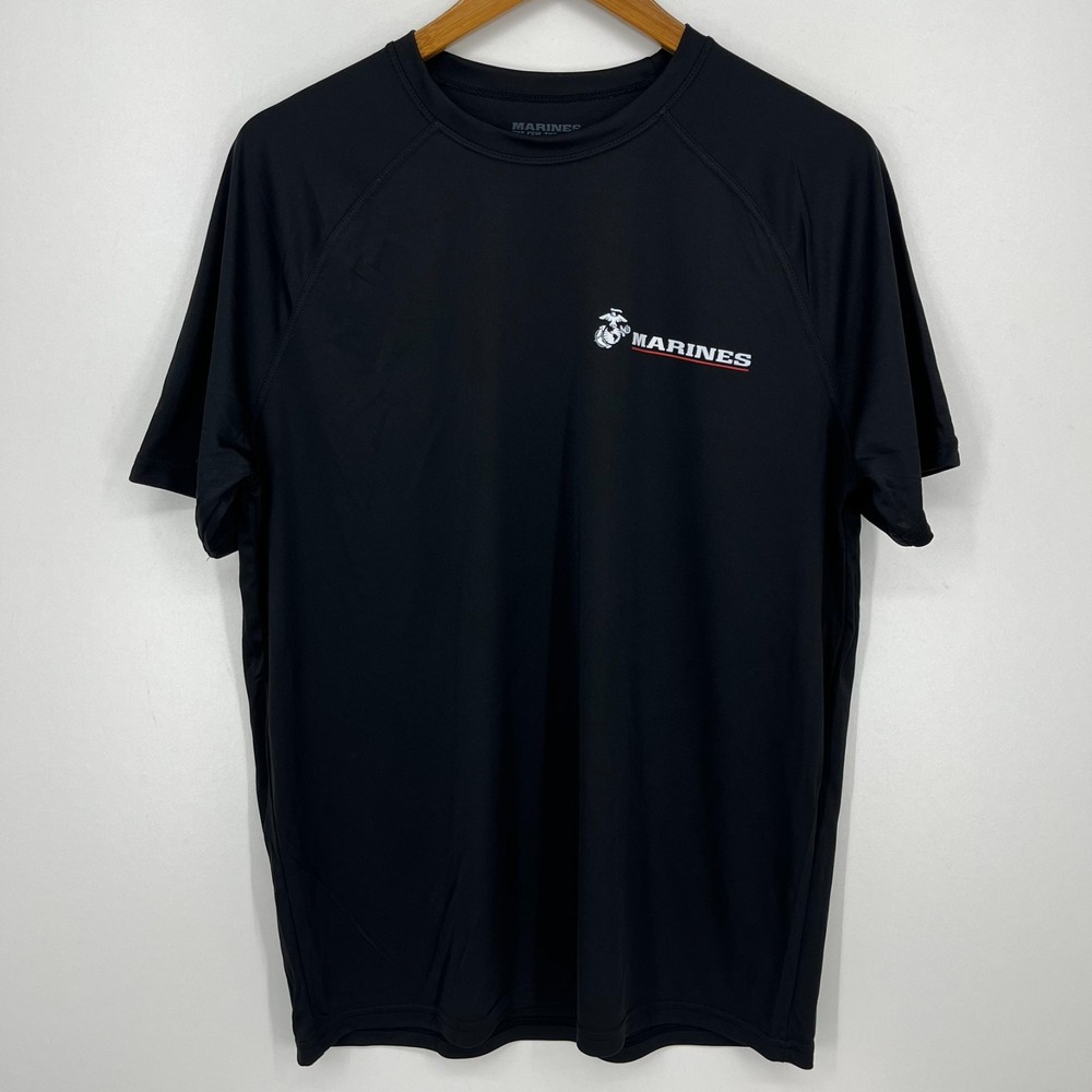 USMC Marines Short Sleeve T-Shirt Men’s Size M Black Moisture Wicking USA NWOT