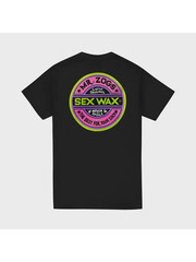 SEX WAX – Mens Fluoro T-Shirt PRINT ON BACK Casual Short Sleeve Tee, All-Season