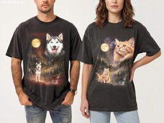 Custom Pet Photo Shirt Personalized Dog Cat Moon Tee Funny Gift
