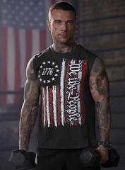 Mens 4th of July Shirts Muscle Tank Top 1776 Sleeveless Graphic Gym Workout U…