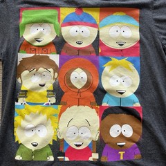 Southpark TV Show Shirt Size M Short Sleeve Charcoal Gray