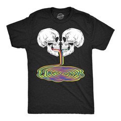 Mens Skull Rainbow Puddle Funny T Shirts Cool Graphic Tee for Men