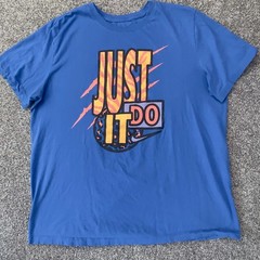 Nike Mens Graphic T-Shirt Lot of 2 Blue Just Do It Black Swoosh XL AR5006-403