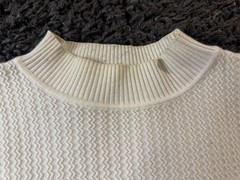 Tailored Mock Neck Knitted Shirt Cream – Size L/XL Asian (S/M American)