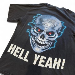Vtg Stone Cold Hell Yeah Skeleton Shirt Mens L Black 90s WWF Wrestling Tee WWE
