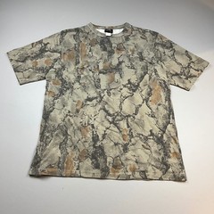 VTG Natural Gear Pocket T-Shirt Mens XL Brown Tan Camo Bark Hunting Short Sleeve