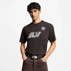 Louis Vuitton LV Print Washed Short Sleeve Cotton Crewneck T-Shirt Brown Size L