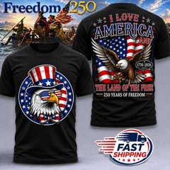 250th Anniversary America T-Shirt, 250th Years Of Freedom Size S-5XL