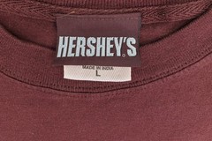 Hersheys Chocolate World Shirt Mens L Brown Metallic Silver Logo NWT NOS New