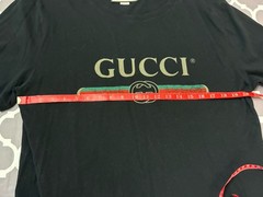 GUCCI Classic Logo black Cotton T Shirt Unisex Size Large