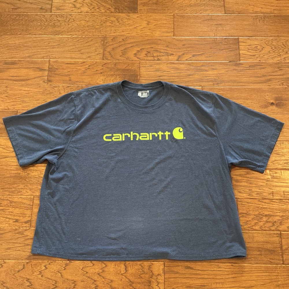 Carhartt Men’s 4XL Big & Tall Navy Loose Fit Graphic Logo Crew Neck T-Shirt
