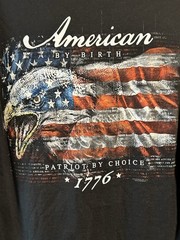American By Birth Patriot By Choice 1776 Men’s Black T-Shirt Size Large – Delta