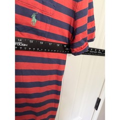 Polo Ralph Lauren T-Shirt Mens Medium Red Blue Striped Pocket Pony Logo Tee