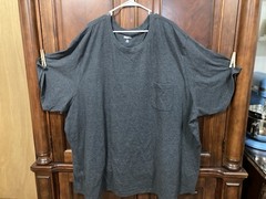 men’s 7xl big Kingsize crewneck s sleeve pocket tee shirt Heather Charcoal Grey