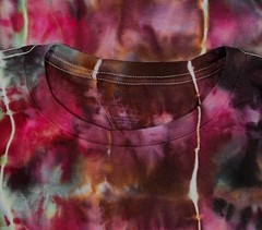 Handmade Ice Tie Dye T-Shirt 2XL Mens Womens Soft Cotton Blue Maroon Rolled