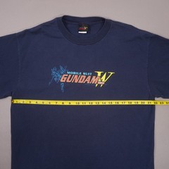Vintage Y2K Mobile Suit Gundam Wing T Shirt Mens Large Navy Blue Wing Zero SOTSU
