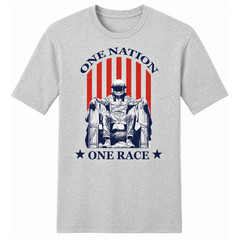 One Nation One Race Graphic Tee Vintage Helmet Print T-Shirt