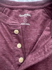 Mens Medium Goodfellow & Co Men Royal Burgundy Henley Long Sleeve Shirt