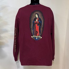Santa Cruz Skateboards Virgin Maria Long Sleeve Shirt Burgundy L/XL Printed