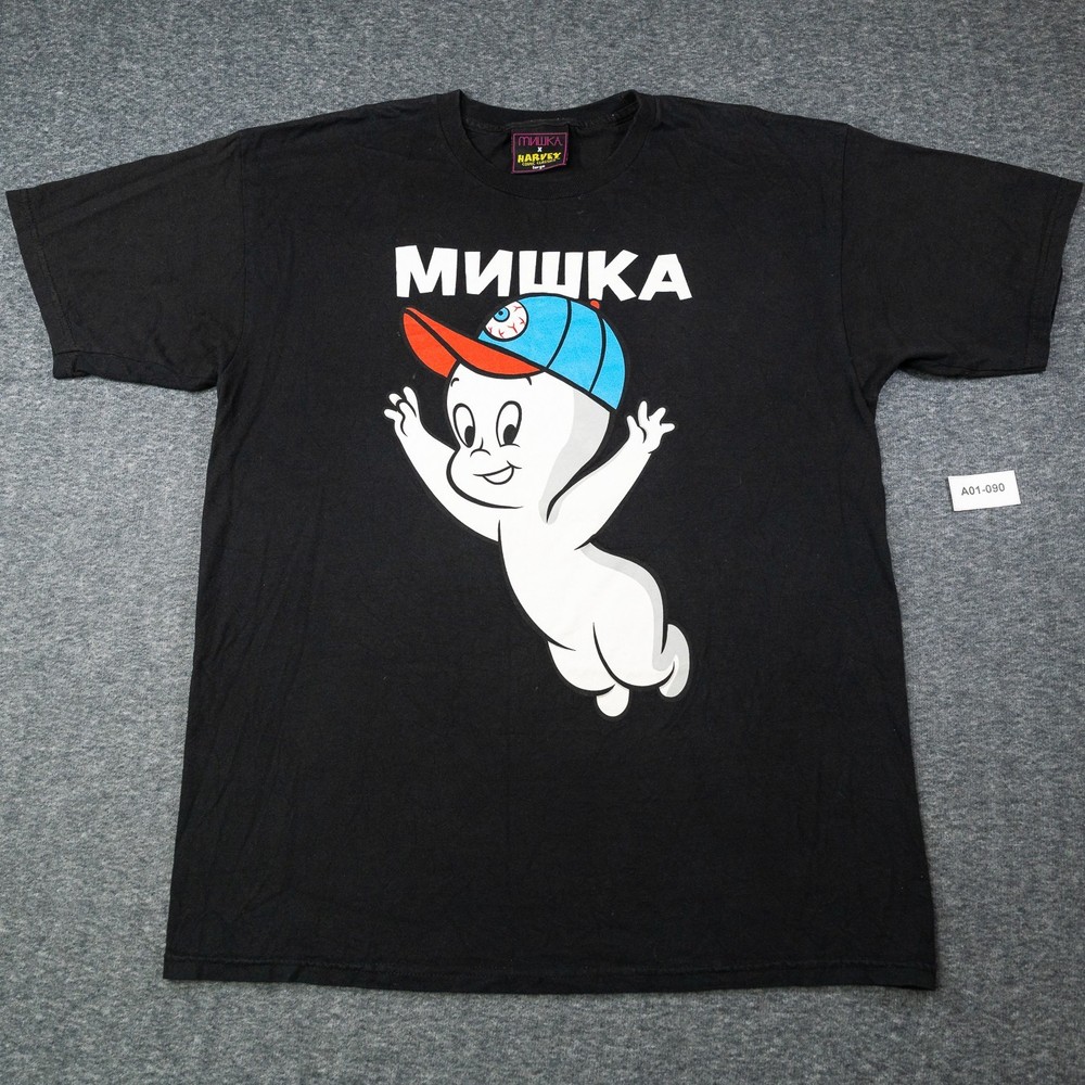 Mishka x Harvey Comic Classics Casper T-Shirt Large Black USA Made Graphic Tee