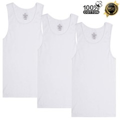 3 Packs Mens 100% Cotton Tank Top Wife Beater A-Shirt White Ribbed Undershirt