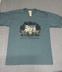 NWT-Fred Harvey Mount Rushmore Green T Shirt Vintage Single Stitch Dead Stock
