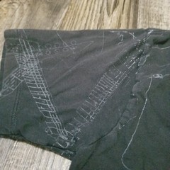 Black/Gray Utility Rock N Roll Guitar T-Shirt Mens XXL Grunge Metal Aop