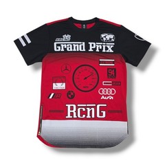 Lavish Society Grand Prix Racing Short Sleeve Red & Black Shirt Men’s L