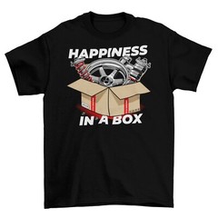 CAR PARTS BOX HAPPINESS T-Shirt Black S-3XL JDM Boost Mechanic Turbo Race