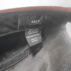 Obey Maroon Wool Blend 5 Panel Cap, One Size Fits All
