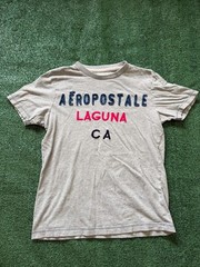 Y2K Aeropostale Laguna Beach Short Sleeve T Shirt Size S gray Embroidered Logo