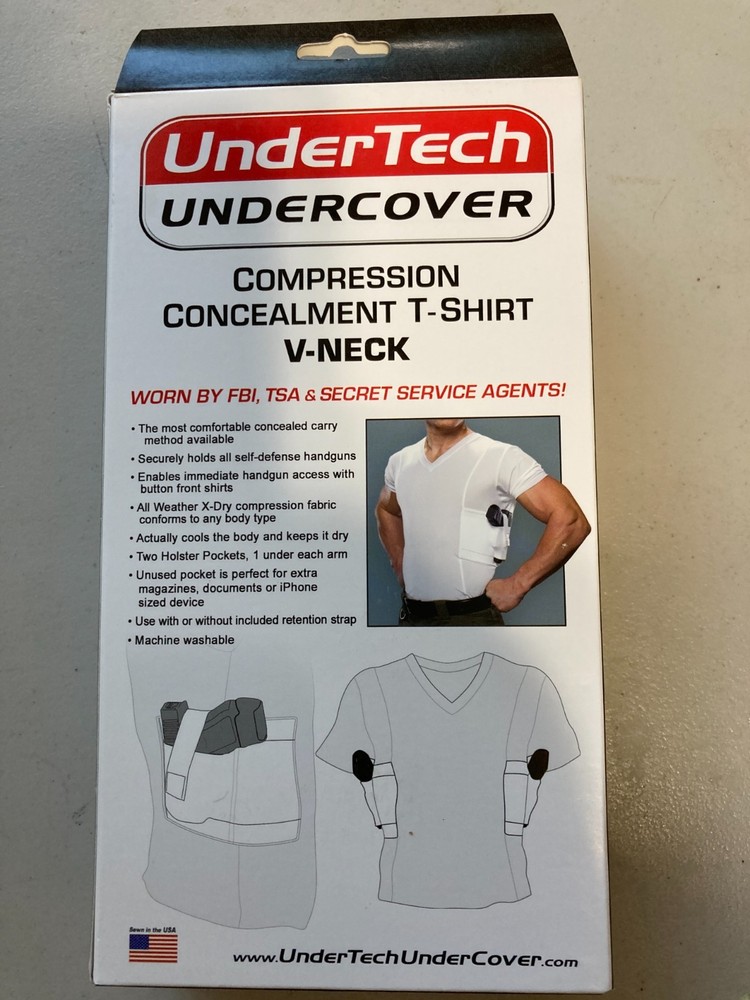 UnderTech Undercover Men’s Concealed Carry T-Shirt (Executive V-Neck, Blk)