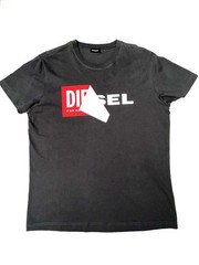 Diesel ‘Box Label’ T-Shirt, Dark Grey, Mens Large Slimfit. 100% Cotton Designer