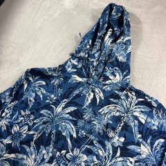 Polo Ralph Lauren Men XL Blue Tropical Palm Tree Floral Lightweight Hoodie Shirt