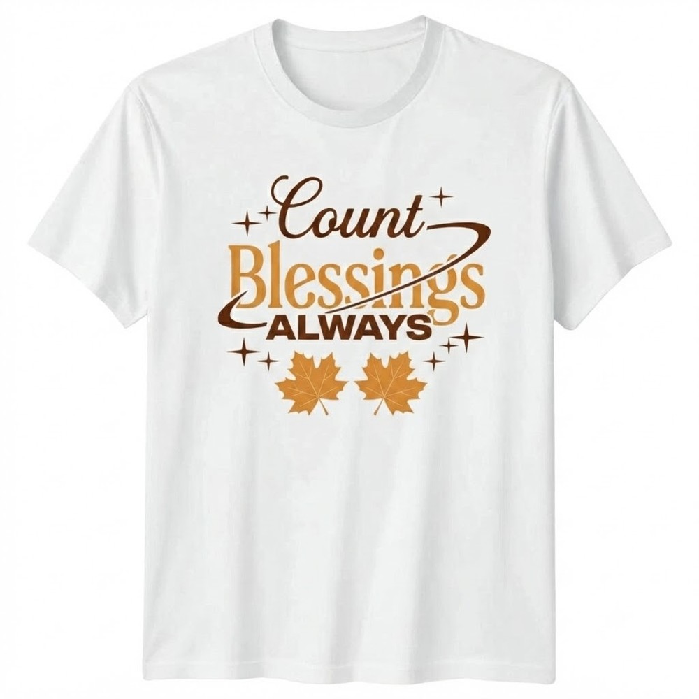 Count Your Blessings Always Thanksgiving Fall T-shirt