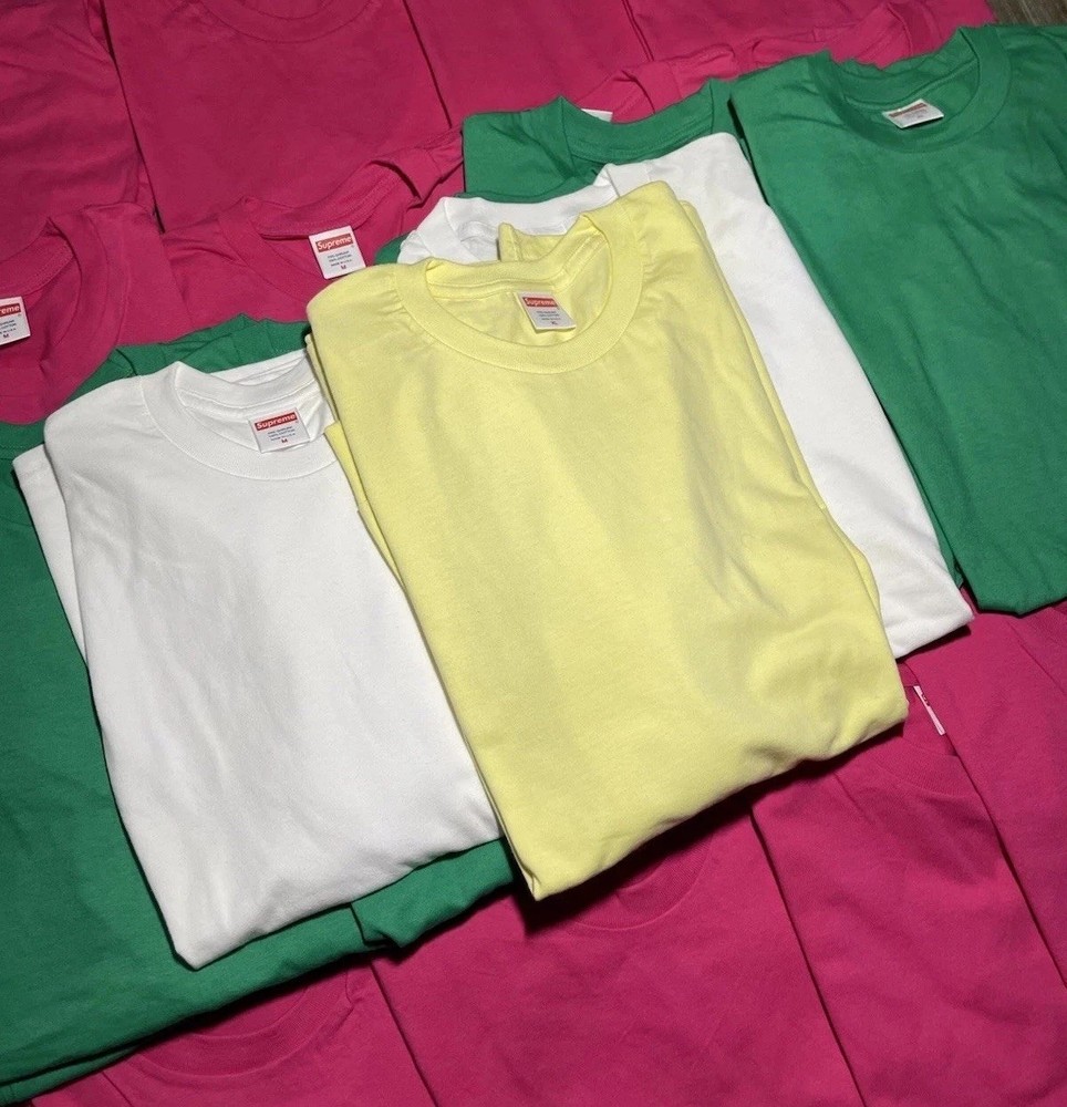 Supreme Blank Shirt Lot LS SS Multicolor NWOT Made In USA Box Logo Streetwear